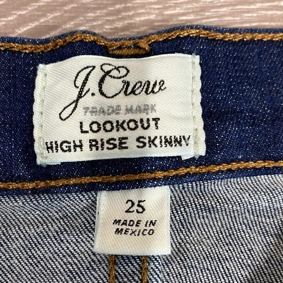J. Crew Lookout High Rise Skinny Patch Distressed Hem Denim Jeans 25 - Picture 8 of 16
